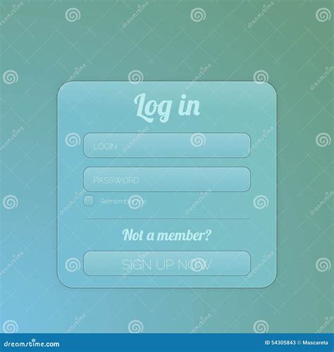 Vector Login Box Form Interface Page Username And Password Flat
