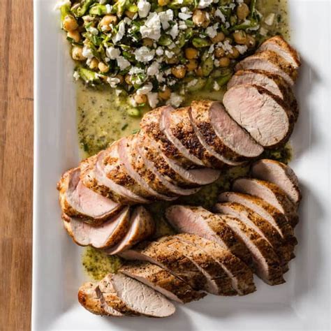 Spray down sheet pan with pan spray or brush down with olive oil. Pan-Roasted Pork Tenderloin with Spring Asparagus Salad ...