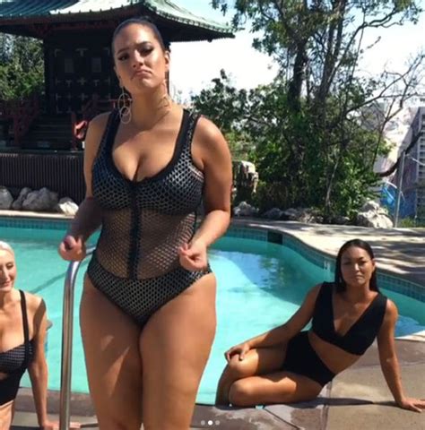 Ashley Graham Flashes Extreme Cleavage In Sizzling Mesh Swimsuit Celebrity News Showbiz And Tv