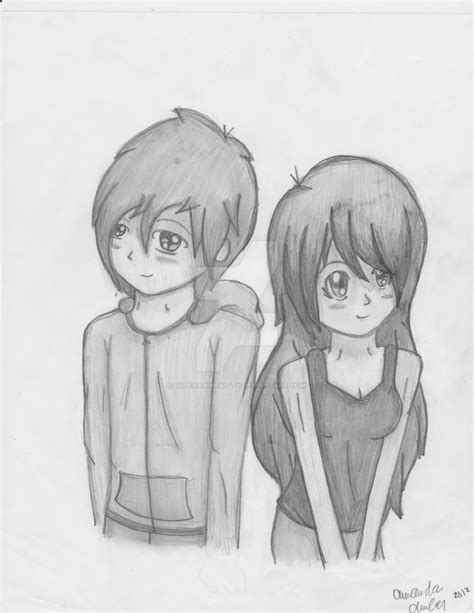 Girl And Boy Together Drawing At Getdrawings Free Download