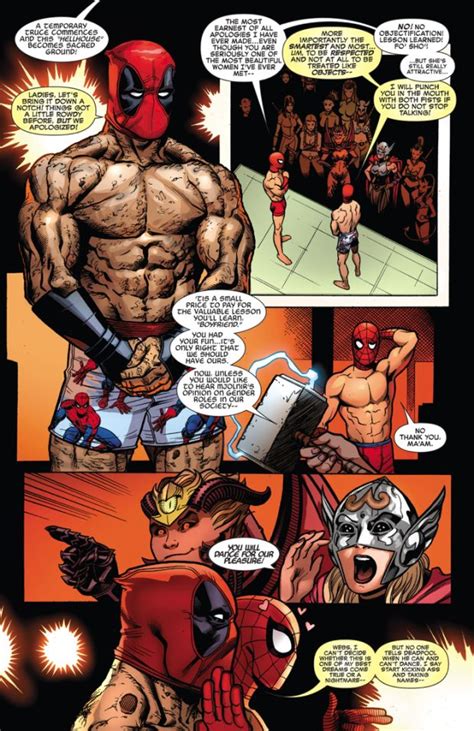 Deadpool And Spider Man Dancing On Stage Deadpool Comic Deadpool And