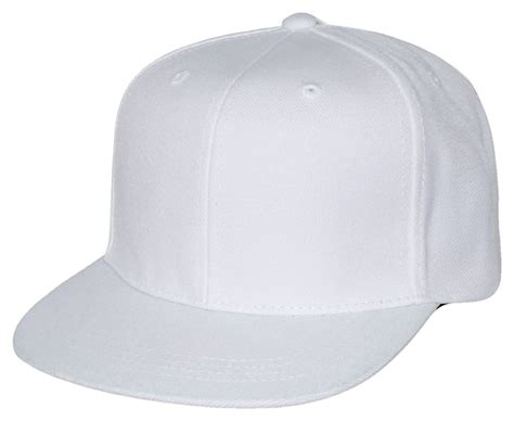 Solid Color Retro Flat Bill Snapback Baseball Cap One Size White