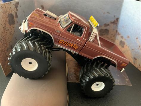 Ford F 250 Goliath 1979 In Brown 143 Scale Monster Truck Model Greenlight