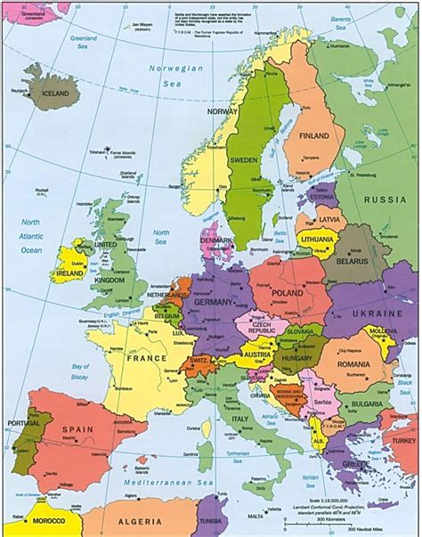 Also find the european countries map showing the country names and their political boundaries. Labeled map of europe
