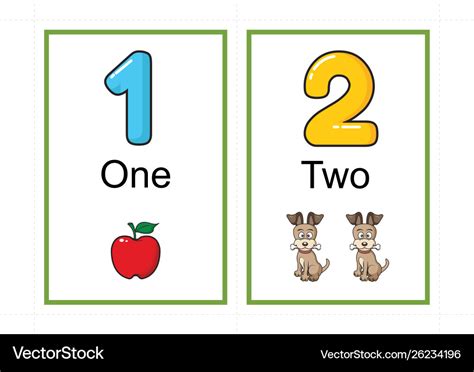 Printable Number Flashcards For Teaching Number Vector Image My Xxx Hot Girl