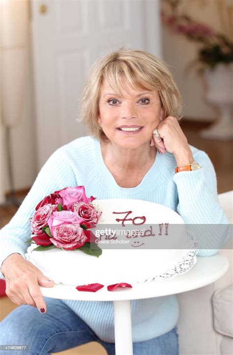 Actress Uschi Glas Poses With A Birthday Cake Prior To Her 70th News