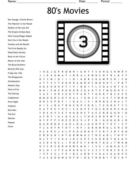 80s Movies Word Search Wordmint