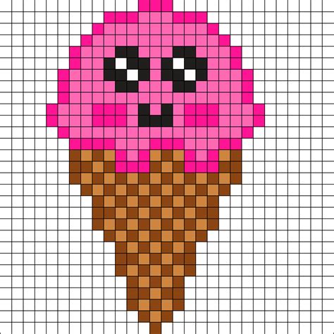 Ice Cream Pixel Art Grid