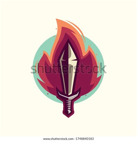 Fire Sword Logo Vector Awesome Design Stock Vector Royalty Free