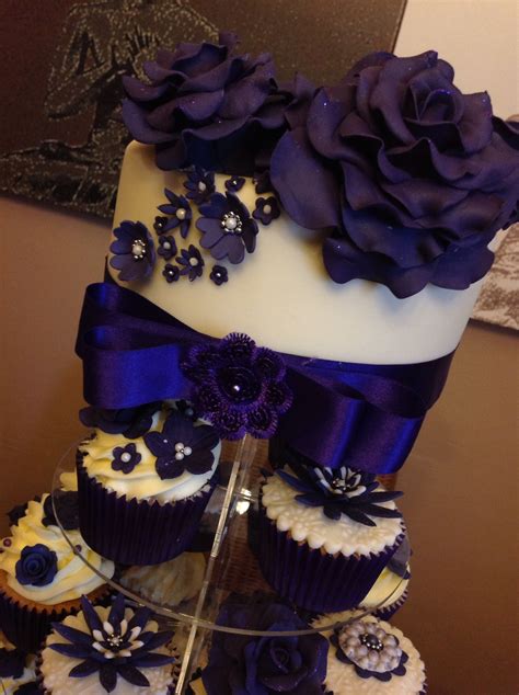 Cadburypurplewedding Cake Cupcake Tower Cadbury Purple Wedding