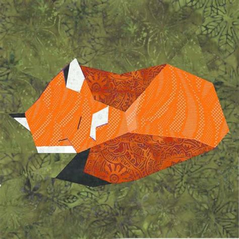 Fox Quilt Block Paper Pieced Quilt Pattern Pdf Pattern Instant