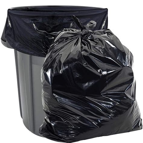 Aluf Plastics 55 Gal Heavy Duty Black Trash Bags For Rubbermaid Brute