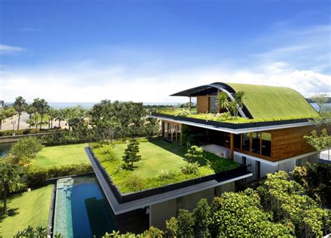 World Of Architecture Amazing Home With Impressive Green Roof Singapore
