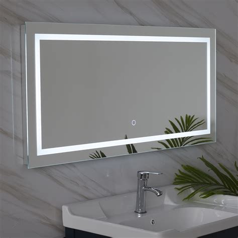 Giant Led Illuminated Bathroom Fogless Mirror Wall Mounted Rectangular Backlit Ebay