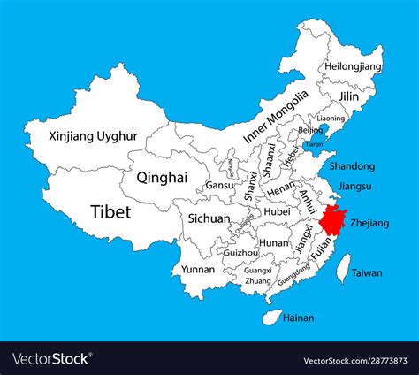 Hangzhou Province Map China Map Royalty Free Vector Image