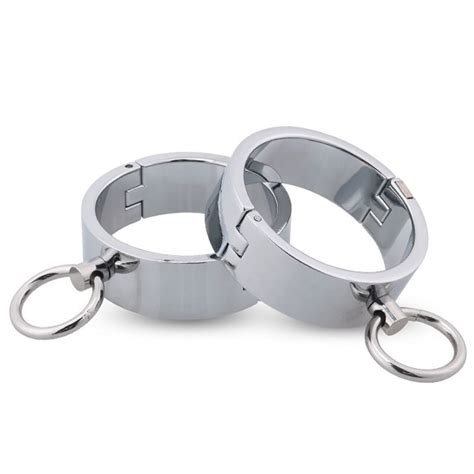 Metal Handcuffs Wrist Restraints Sex Toys For Woman Men Slave Bdsm