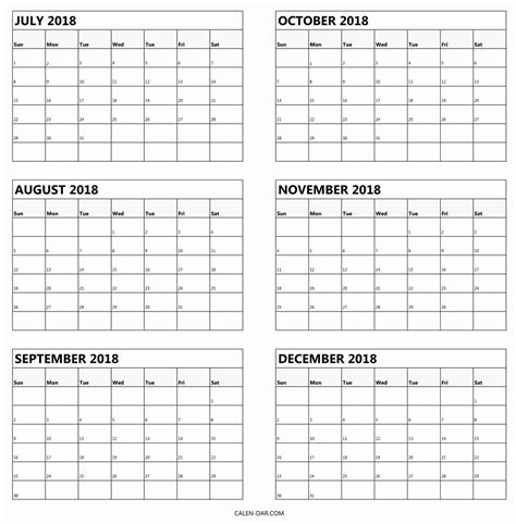 Free Printable Calendar 6 Months One Page Example Calendar Printable