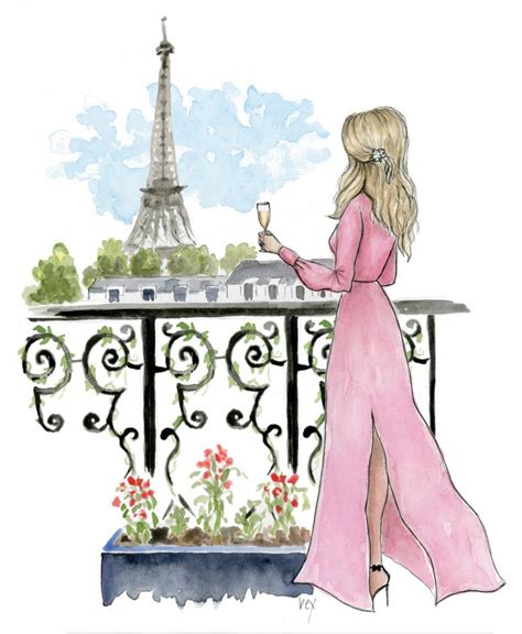 Paris Fashion Illustration Rebecca Hinson Art Oil Paintings