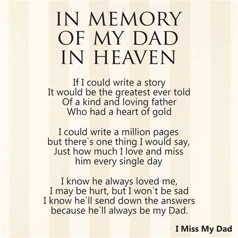 In Memory Of My Dad In Heaven Dad In Heaven Quotes Miss You Dad Quotes