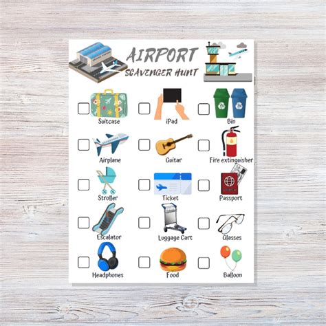 Airport Scavenger Hunt Printable Travel Scavenger Hunt Scavenger For