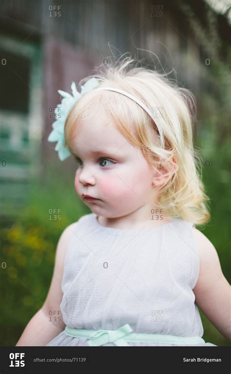 Portrait Of Blonde Toddler Girl Stock Photo Offset