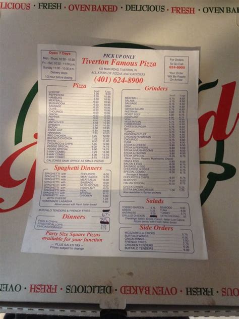 Famous Pizza 11 Photos And 28 Reviews Pizza 433 Main Rd Tiverton