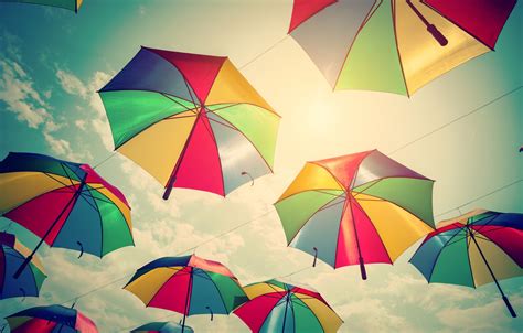 Wallpaper Summer The Sky Colors Umbrella Colorful Umbrellas