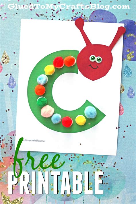 For more advanced activities, see our preschool printables and kindergarten printables. C is for Caterpillar - Free Printable Kid Craft - Glued To ...