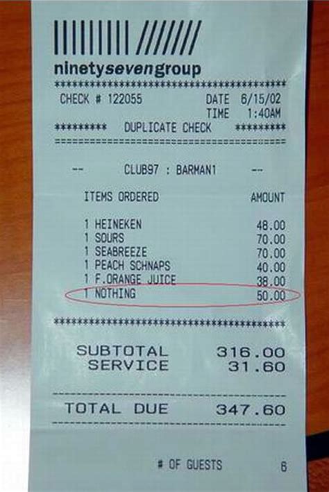 The Funniest Receipts Of All Time Pics