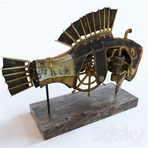3d Models Sculpture Mechanical Fish