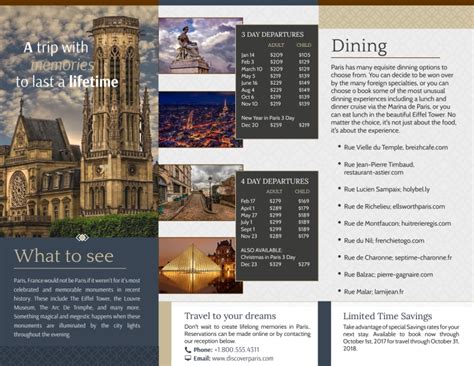 Travel Paris Tri Fold Brochure Template Mycreativeshop