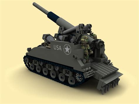Custom Instruction M40 Gmc Artillery Tank Wwii Ww2 Pdf Made Of Lego