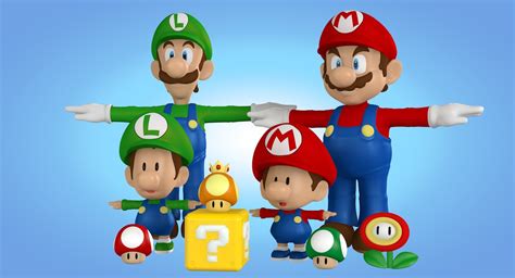 3d Characters Mario Bros Model