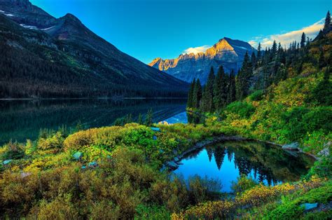 Mountain Near River And Pine Trees Nature Mountains River Landscape