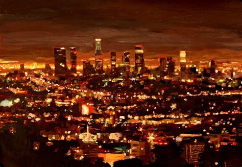 City Of Angels City Of Light Los Angeles Painting By M Bleichner