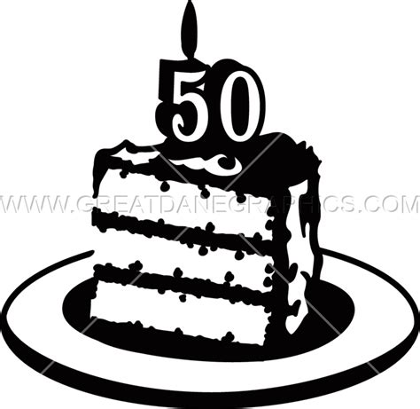 Birthday Cake 50th Production Ready Artwork For T Shirt Printing