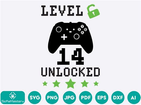 Level 14 Unlocked Svg 14th Svg Gamer Svg Video Game Etsy