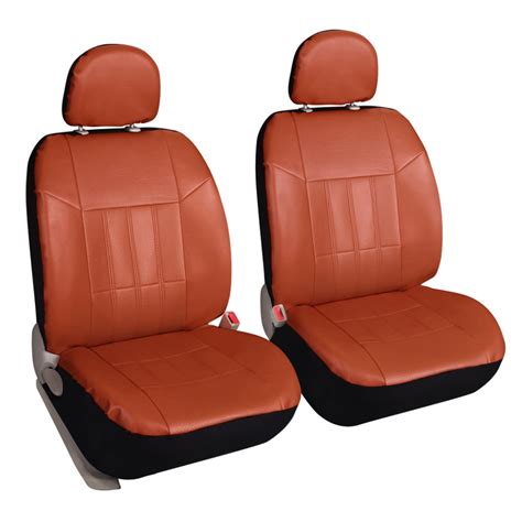 leader accessories pair of faux leather front car seat covers with airbag for truck suv