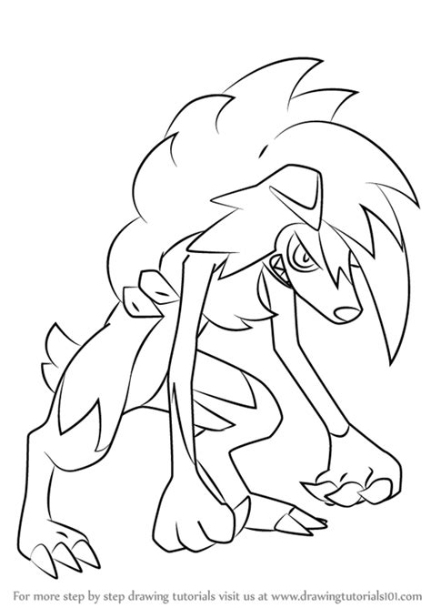 Lycanroc midnight form coloring page is fun for kids to color and draw. How to Draw Lycanroc - Midnight Form from Pokemon Sun and ...