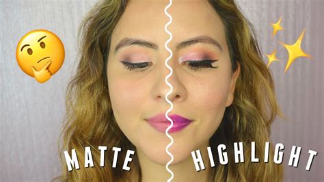 Natural Matte Vs Dewy Highlight Makeup Jaclyn Hill Challenge Youtube