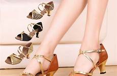 shoes dance dancing women ballroom salsa latin high comfortable tango sandal leopard square heels sole samba soft female
