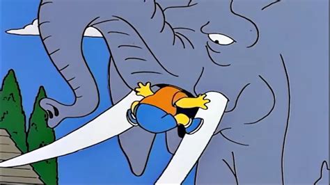 Simpsons 심슨 코끼리 입속을 구경하는 바트 Youtube