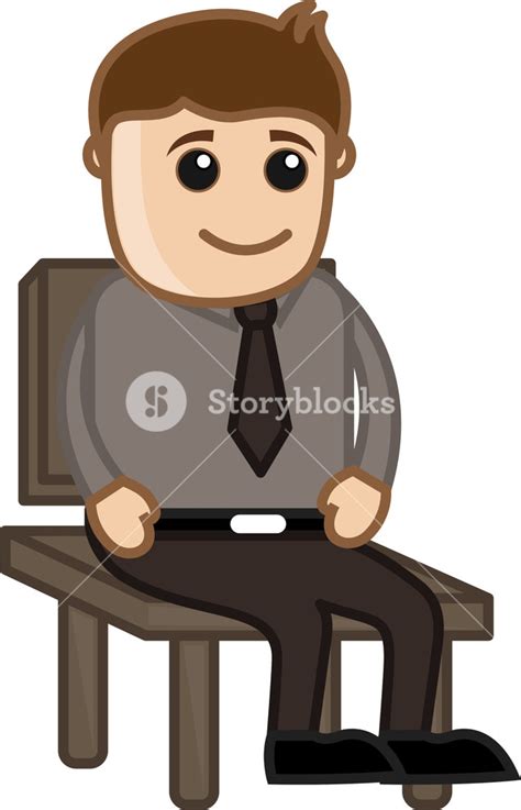 Man Sitting On A Chair Office Corporate Cartoon People Royalty Free