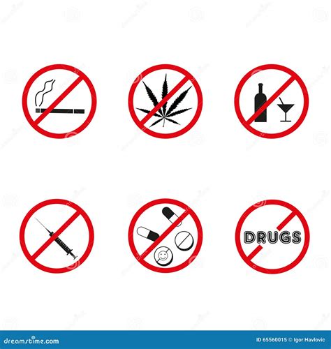 no drugs or alcohol symbol sign vector illustration isolate on white background label eps10