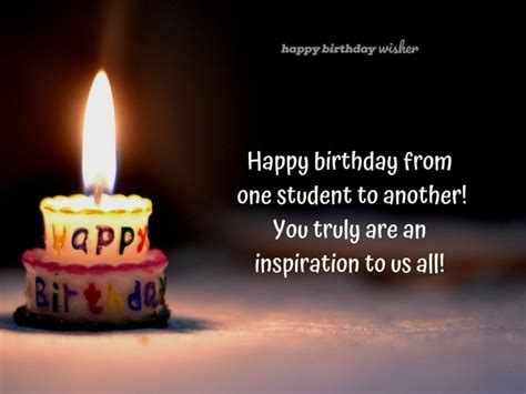 Happy Birthday From One Student To Another Happy Birthday Wisher