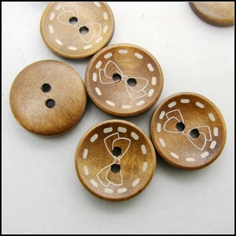 20mm Round Wooden Buttons 50pcslotround Wooden Buttonswooden