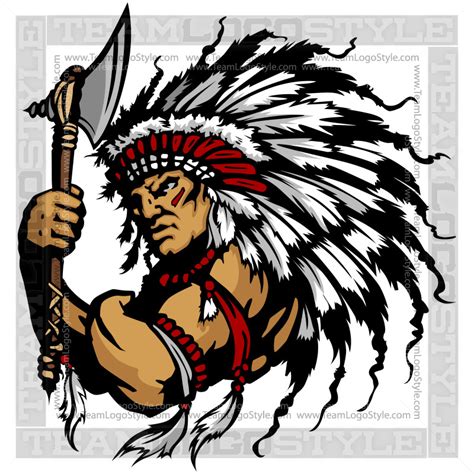 Indian Chief Clip Art Graphic Warrior Indian Image In Vector Format