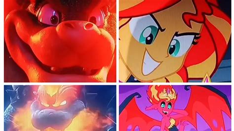 Bowser And Evil Sunset Shimmer To Fury Bowser And Demon Shimmer Of Villains Form With Edited