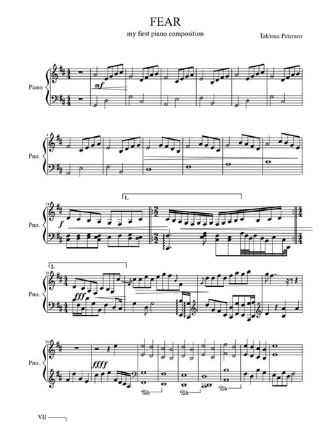 Fear Sheet Music For Piano Solo
