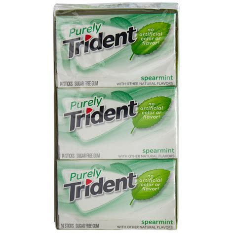Purely Trident Spearmint Sugar Free Gum 14 Piece Pack 144case